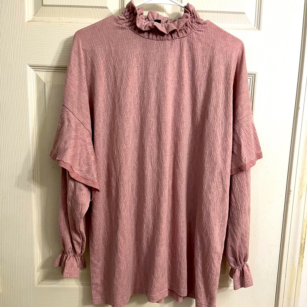 Dusty Rose Suzanne Betro Blouse - Size 1X
